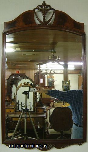 Antique Flame Mahogany Mirror