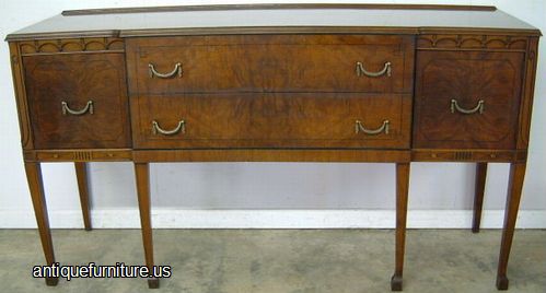 Antique Burl Walnut Sideboard