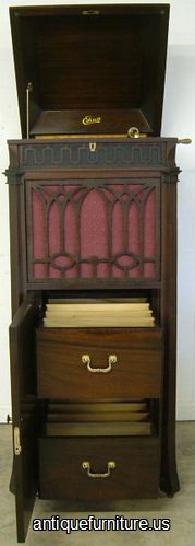 Antique Edison Diamond Disc Phonograph Interior