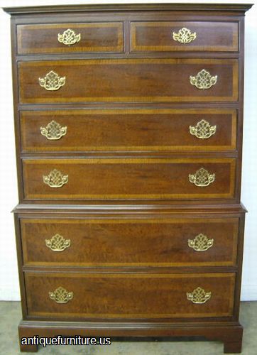 Antique Inlaid Mahogany Chest