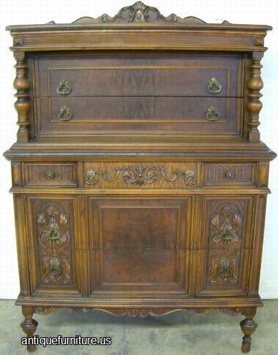 Antique Ornate Walnut Chest