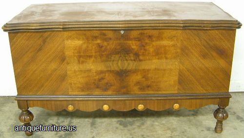 Antique Burl Walnut Cedar Chest