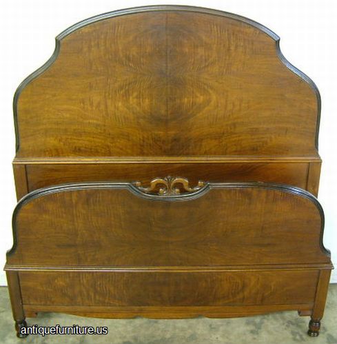 Antique Burl Walnut Twin Bed