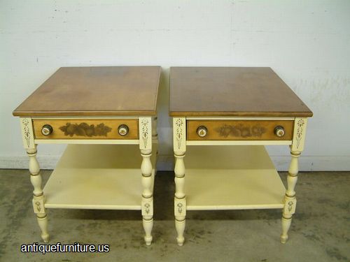 Antique Hitchcock Paint Decorated End Tables