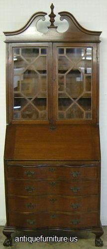 Antique Mahogany Ball Claw Governor Wnthrop Desk