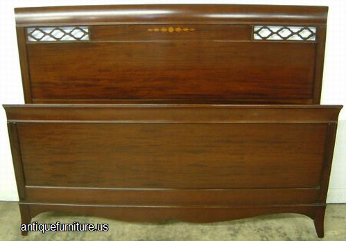 Antique Mahogany Inlaid Bed