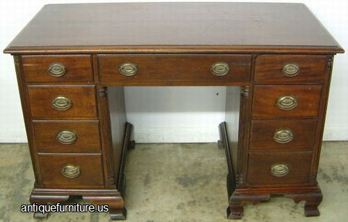 Antique Mahogany Kneehole Desk