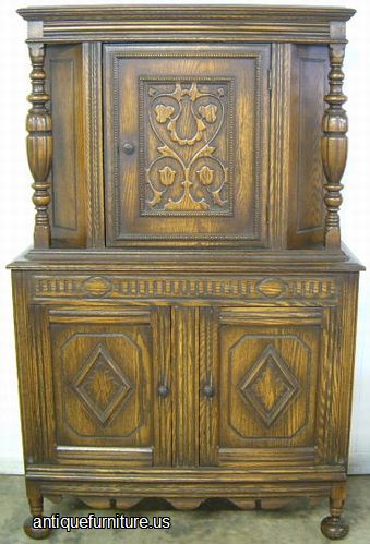 Antique Oak China Cabinet