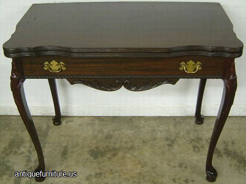 Antique Ornate Mahogany Game Table