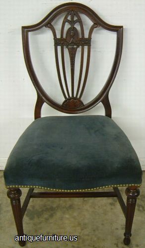 Antique Ornate Mahogany Shieldback Desk Chair