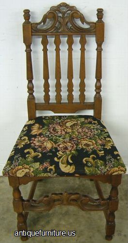 Antique Ornate Walnut Desk Chair