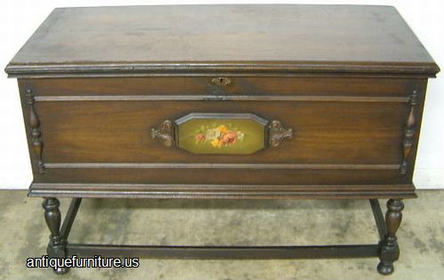 Antique Paint Decorated Cedar Chest