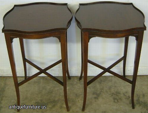 Antique Pair Mahogany Lamp Tables