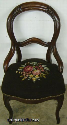 Antique Victorian Needlepoint Chair