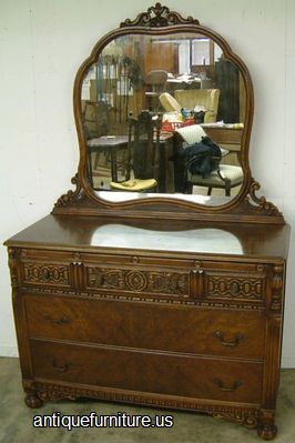 Antique Burl Walnut Dresser
