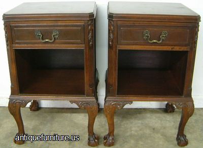 Antique Mahogany Ball Claw Nightstands