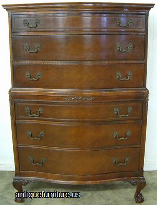 Antique Mahogany Claw Ball Chest