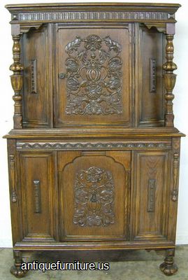 Antique Oak China Cabinet