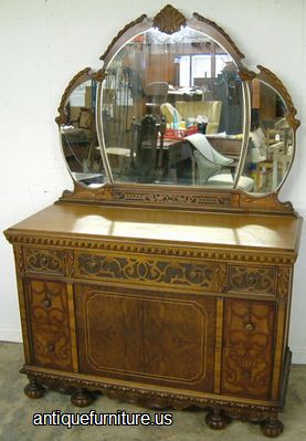 Antique Ornate Walnut Dresser