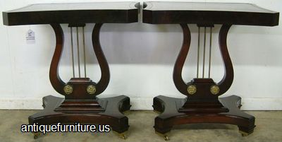 Antique Pair Mahogany Lamp Tables