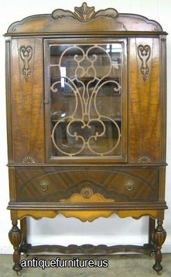 Antique Walnut China Cabinet