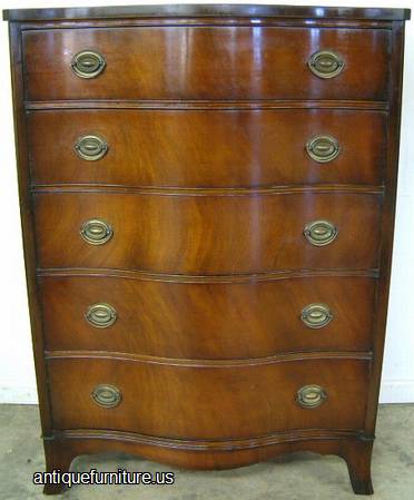 Antique Drexel 5 Drawer Mahogany Chest