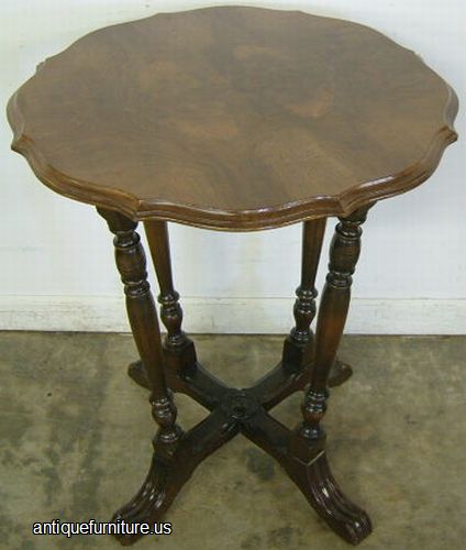 Antique Burl Walnut Lamp Table