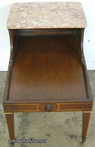 Antique Mahogany Marble Top Step Table