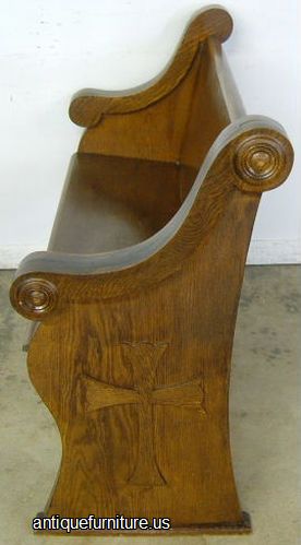 Antique Oak Church Pew