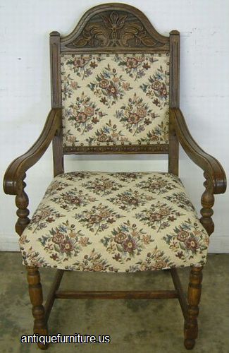 Antique Ornate Oak Dining Chair