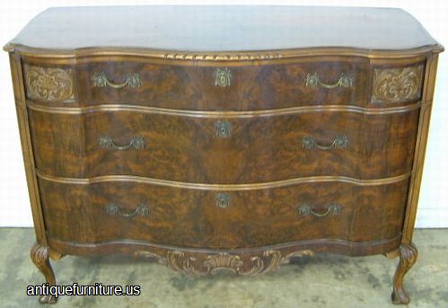 Antique Romweber Burl Walnut Dresser