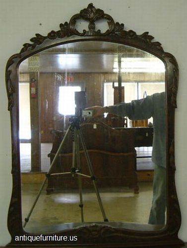 Antique Romweber Burl Walnut Mirror