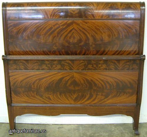 Antique Romweber Flame Mahogany Twin Bed