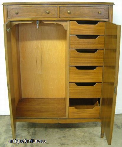 Antique Walnut Inlaid Wardrobe