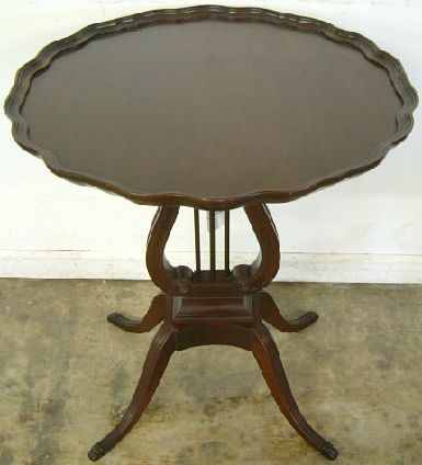 Antique Mahogany Lyre Base Table