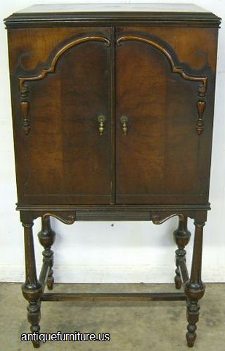 Antique Burl Walnut Radio Cabinet