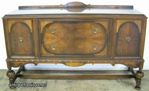 Antique Burl Walnut Sideboard