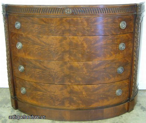 Antique Flame Mahogany Demilune