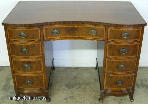 Antique Mahogany Banded Inlay Desk
