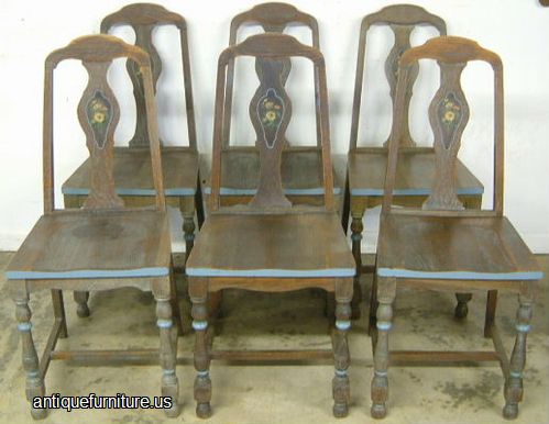 Antique Paint Deorated Dinette Chairs