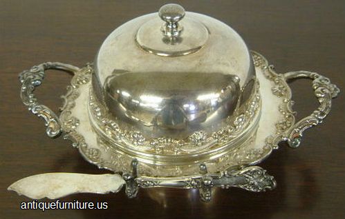 Antique Silverplate Butter Dish