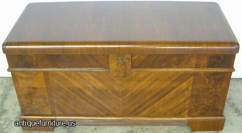Antique Walnut Art Deco Cedar Chest