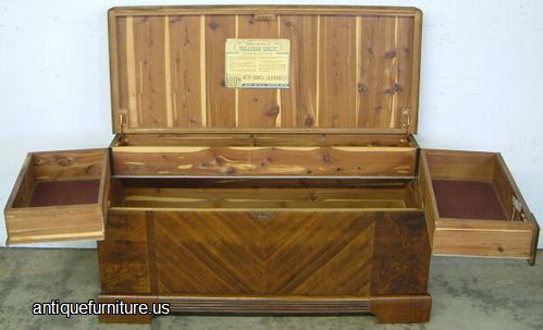 Antique Walnut Art Deco Cedar Chest