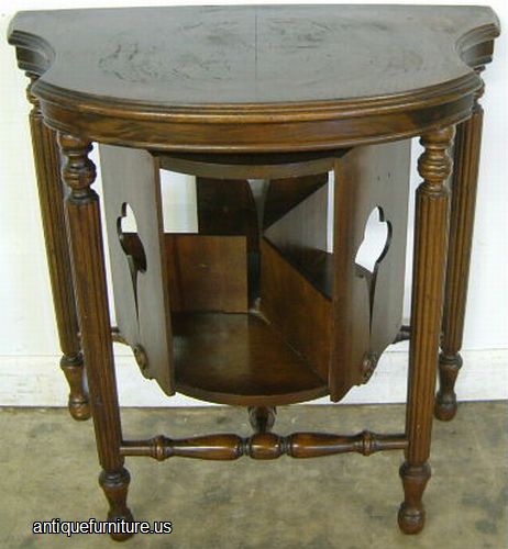 Antique Walnut Revolving Bookshelf