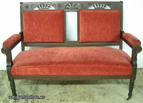Antique Walnut Victorian Loveseat