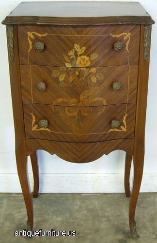 Antique Inlaid French Style Nightstand
