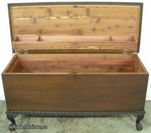 Antique Mahogany Ball Claw Cedar Chest