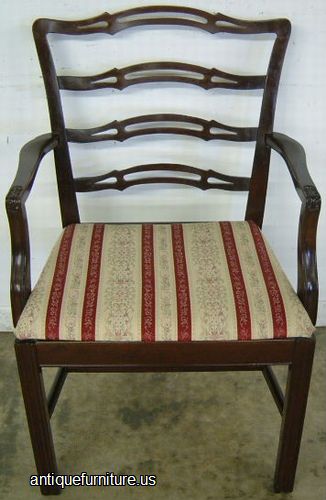 Antique Mahogany Ribbon Back Dining Chair