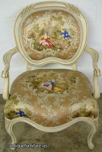 Antique French Style Paint Decorated Palor Chair