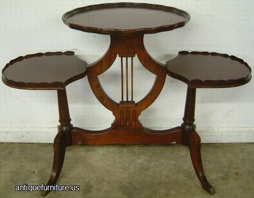 Antique Mahogany Lyre Base Table